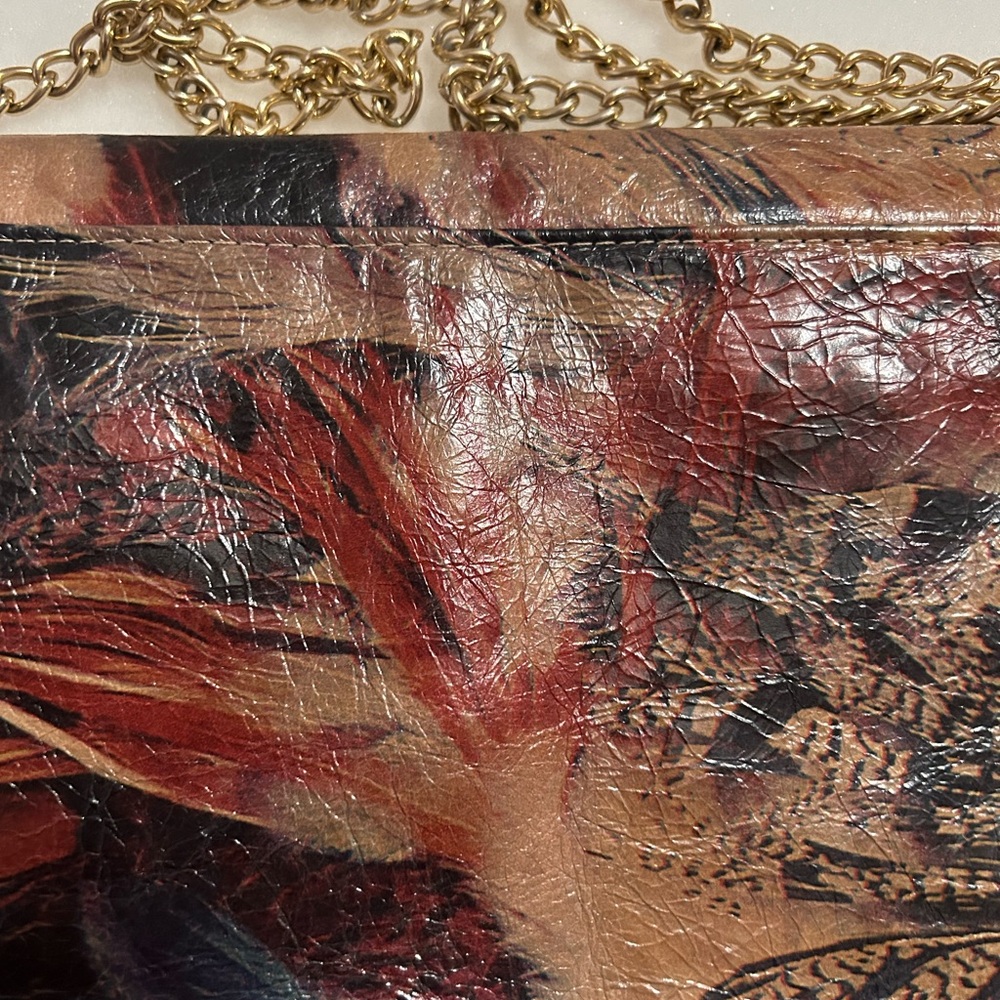 ETUI London brand hand painted Leather Clutch w Detachable Chain Crossbo… - Picture 3 of 9